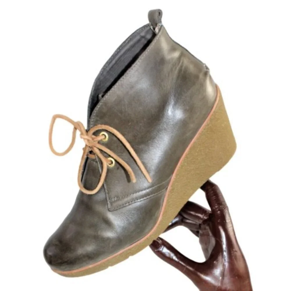 Sperry Top-Sider Gray Brundidge Stella Prow Wedge Ankle Boot, Size 9.5